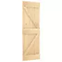 Porta Scorrevole con Set Hardware 80x210 cm Legno Massello Pino