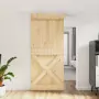 Porta Scorrevole con Set Hardware 90x210 cm Legno Massello Pino