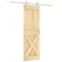 Porta Scorrevole con Set Hardware 70x210 cm Legno Massello Pino