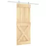 Porta Scorrevole con Set Hardware 80x210 cm Legno Massello Pino