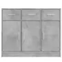 Credenza Grigio Cemento 91x28x75 cm in Legno Multistrato