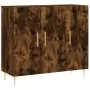 Credenza Rovere Fumo 90x34x80 cm in Legno Multistrato