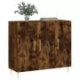 Credenza Rovere Fumo 90x34x80 cm in Legno Multistrato