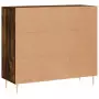 Credenza Rovere Fumo 90x34x80 cm in Legno Multistrato