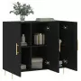 Credenza Nera 90x34x80 cm in Legno Multistrato