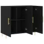 Credenza Nera 90x34x80 cm in Legno Multistrato