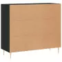 Credenza Nera 90x34x80 cm in Legno Multistrato