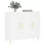 Credenza Bianca 90x34x80 cm in Legno Multistrato