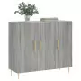 Credenza Grigio Sonoma 90x34x80 cm in Legno Multistrato