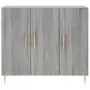 Credenza Grigio Sonoma 90x34x80 cm in Legno Multistrato