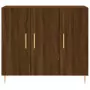 Credenza Rovere Marrone 90x34x80 cm in Legno Multistrato