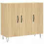 Credenza Rovere Sonoma 90x34x80 cm in Legno Multistrato