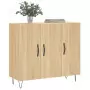 Credenza Rovere Sonoma 90x34x80 cm in Legno Multistrato