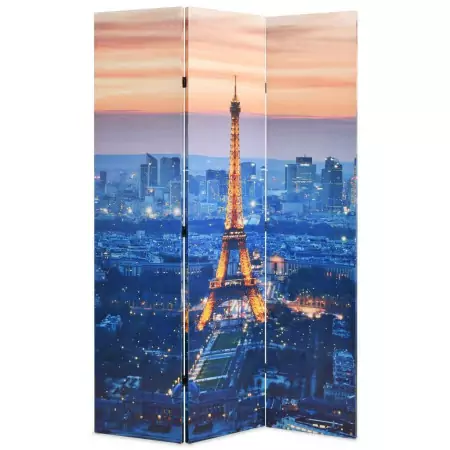 Paravento Pieghevole 120x170 cm Stampa Parigi di Notte