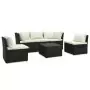 Set Divani da Giardino 4 pz con Cuscini in Polyrattan Marrone