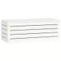 Contenitore Portaoggetti Bianco 89x36,5x33cm Massello di Pino