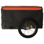 Rimorchio da Bici da Carico Nero e Arancione 45 kg in Ferro