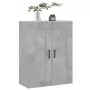 Mobile a Parete Grigio Cemento 69,5x34x90 cm Legno Multistrato