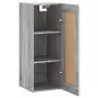 Mobile a Parete Grigio Sonoma 34,5x34x90 cm Legno Multistrato