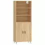 Credenza Rovere Sonoma 69,5x34x180 cm in Legno Multistrato