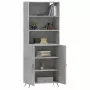 Credenza Grigio Cemento 69,5x34x180 cm in Legno Multistrato