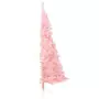 Albero di Natale Artificiale a Metà con Supporto Rosa 120cm PVC