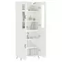 Credenza Bianco Lucido 69,5x34x180 cm in Legno Multistrato