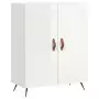 Credenza Bianco Lucido 69,5x34x180 cm in Legno Multistrato