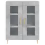 Credenza Grigio Cemento 69,5x34x180 cm in Legno Multistrato