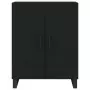 Credenza Nera 69,5x34x180 cm in Legno Multistrato