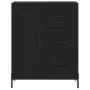 Credenza Nera 69,5x34x180 cm in Legno Multistrato