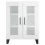 Credenza Bianco Lucido 69,5x34x180 cm in Legno Multistrato