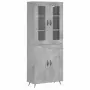 Credenza Grigio Cemento 69,5x34x180 cm in Legno Multistrato