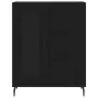 Credenza Nera 69,5x34x180 cm in Legno Multistrato