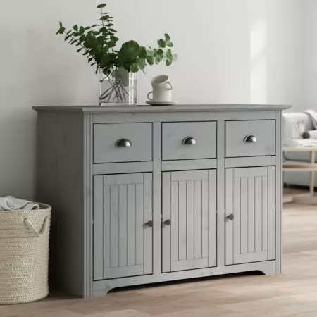 Credenza BODO 115x43x79,5 cm in Legno Massello di Pino Grigio