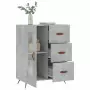 Credenza Grigio Cemento 69,5x34x90 cm in Legno Multistrato