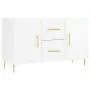 Credenza Bianco Lucido 100x36x60 cm in Legno Multistrato