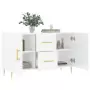 Credenza Bianco Lucido 100x36x60 cm in Legno Multistrato