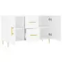 Credenza Bianco Lucido 100x36x60 cm in Legno Multistrato