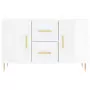 Credenza Bianco Lucido 100x36x60 cm in Legno Multistrato