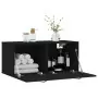 Mobile a Parete Nero 80x36,5x35 cm in Legno Multistrato