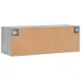 Mobile a Parete Grigio Cemento 100x36,5x35 cm Legno Multistrato