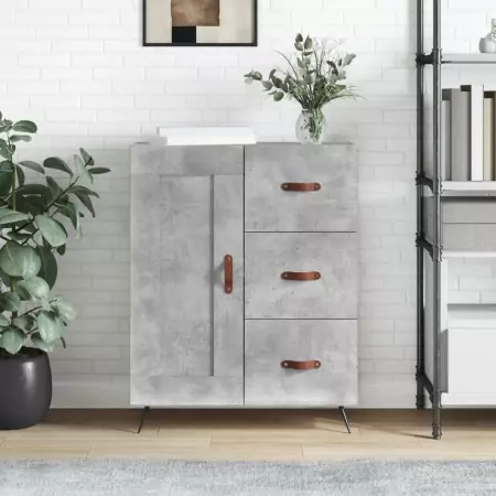 Credenza Grigio Cemento 69,5x34x90 cm in Legno Multistrato