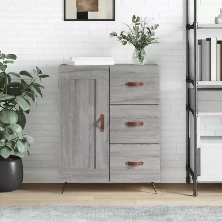 Credenza Grigio Sonoma 69,5x34x90 cm in Legno Multistrato