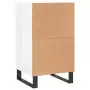 Credenza Bianco Lucido 40x35x70 cm in Legno Multistrato