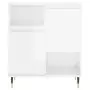 Credenza Bianco Lucido 60x35x70 cm in Legno Multistrato