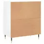 Credenza Bianco Lucido 60x35x70 cm in Legno Multistrato