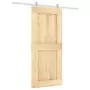 Porta Scorrevole con Set Hardware 90x210 cm Legno Massello Pino