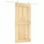 Porta Scorrevole con Set Hardware 95x210 cm Legno Massello Pino