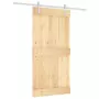 Porta Scorrevole con Set Hardware 100x210cm Legno Massello Pino